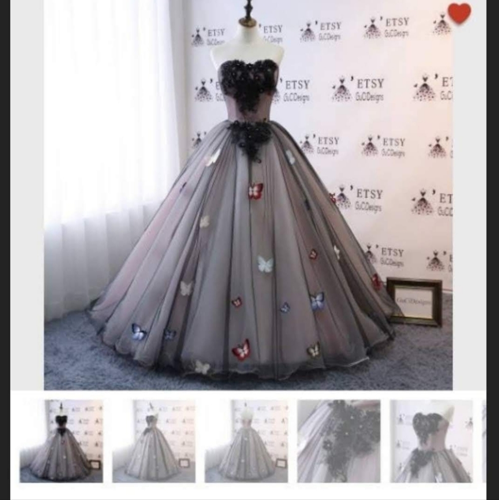 Beautiful Black Evening dress lace and tulle - Picture 2 of 3